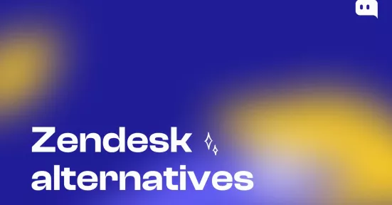 Zendesk alternative featured image on Chatty branded gradient background for helpdesk comparison article