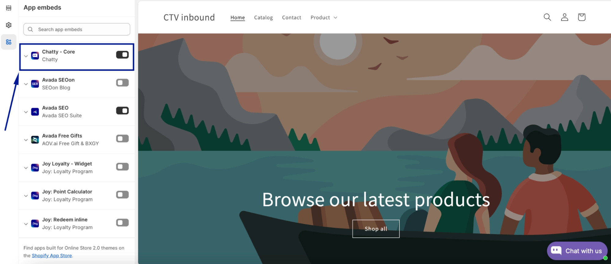enable chatty core in theme editor