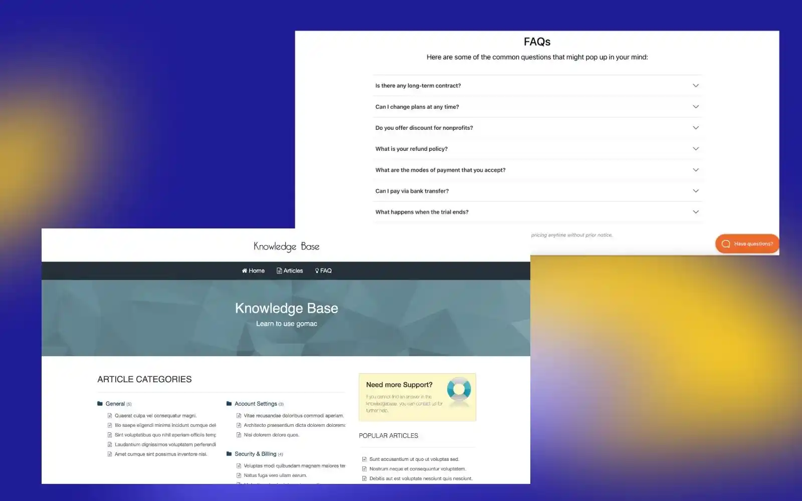 faq vs knowledge base