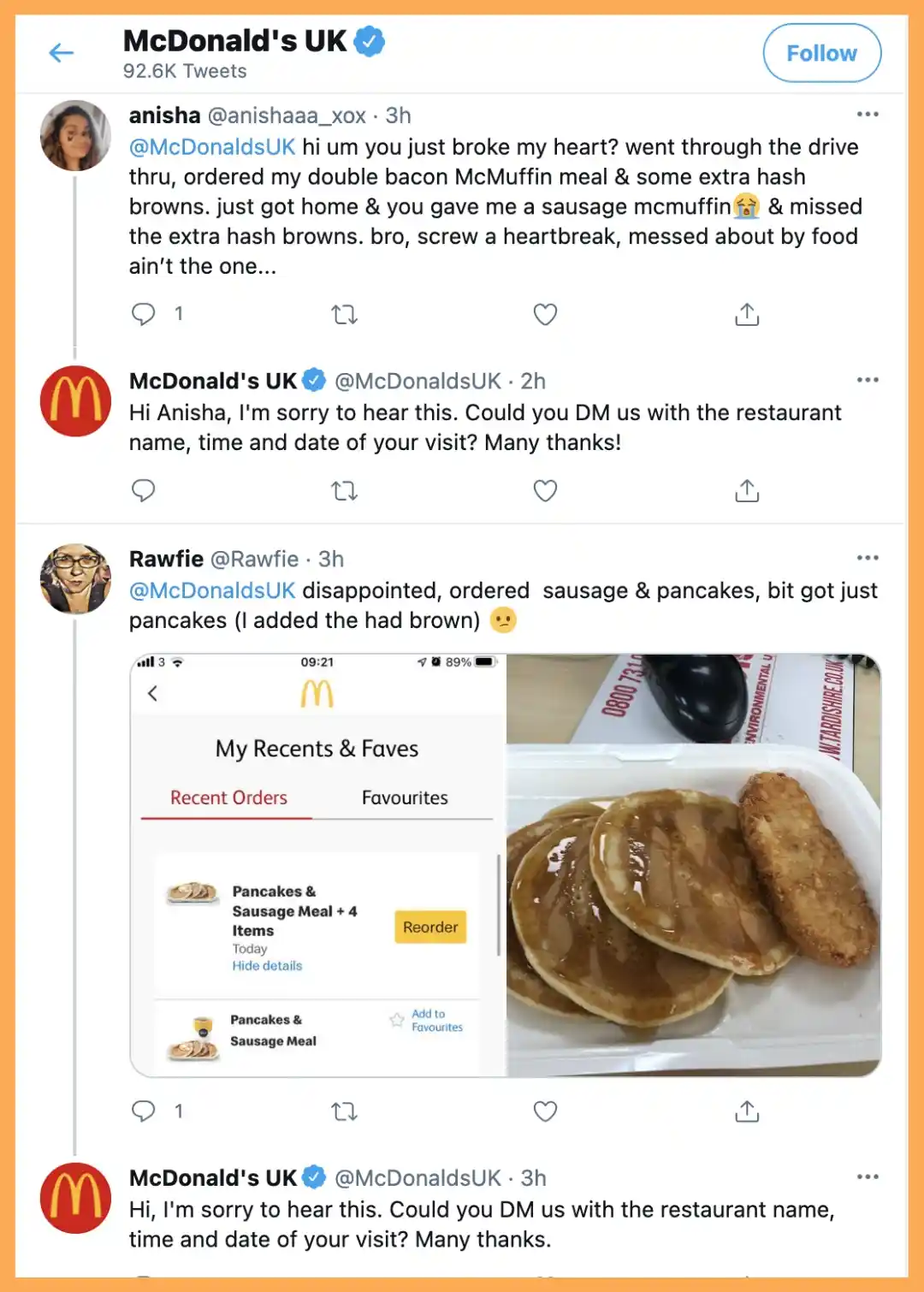 mcdonalds uk twitter customer service reply