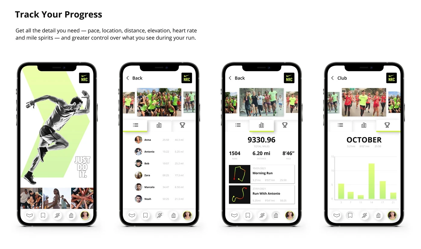 nike run club app progress tracking and community