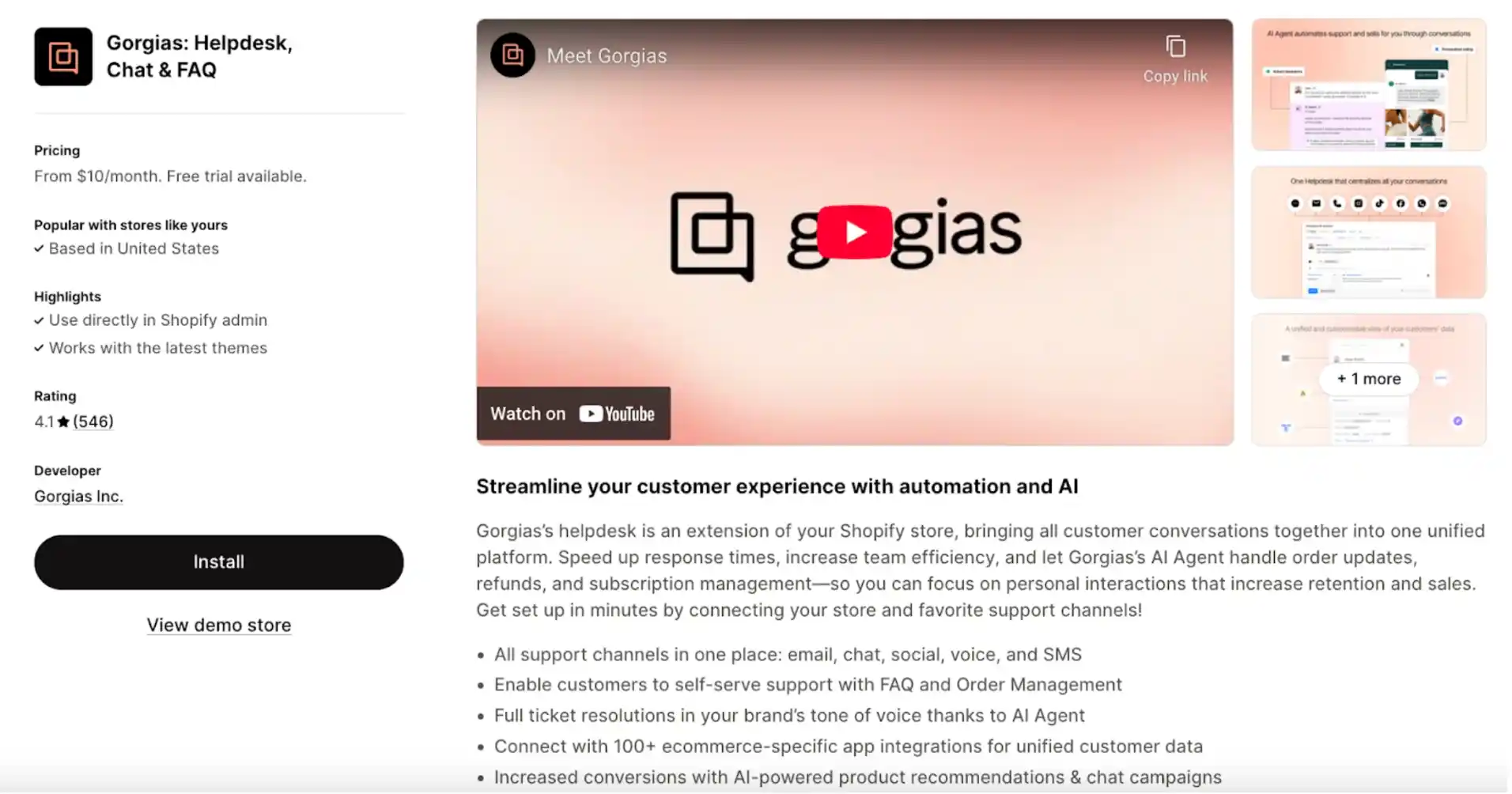 gorgias helpdesk chat faq app