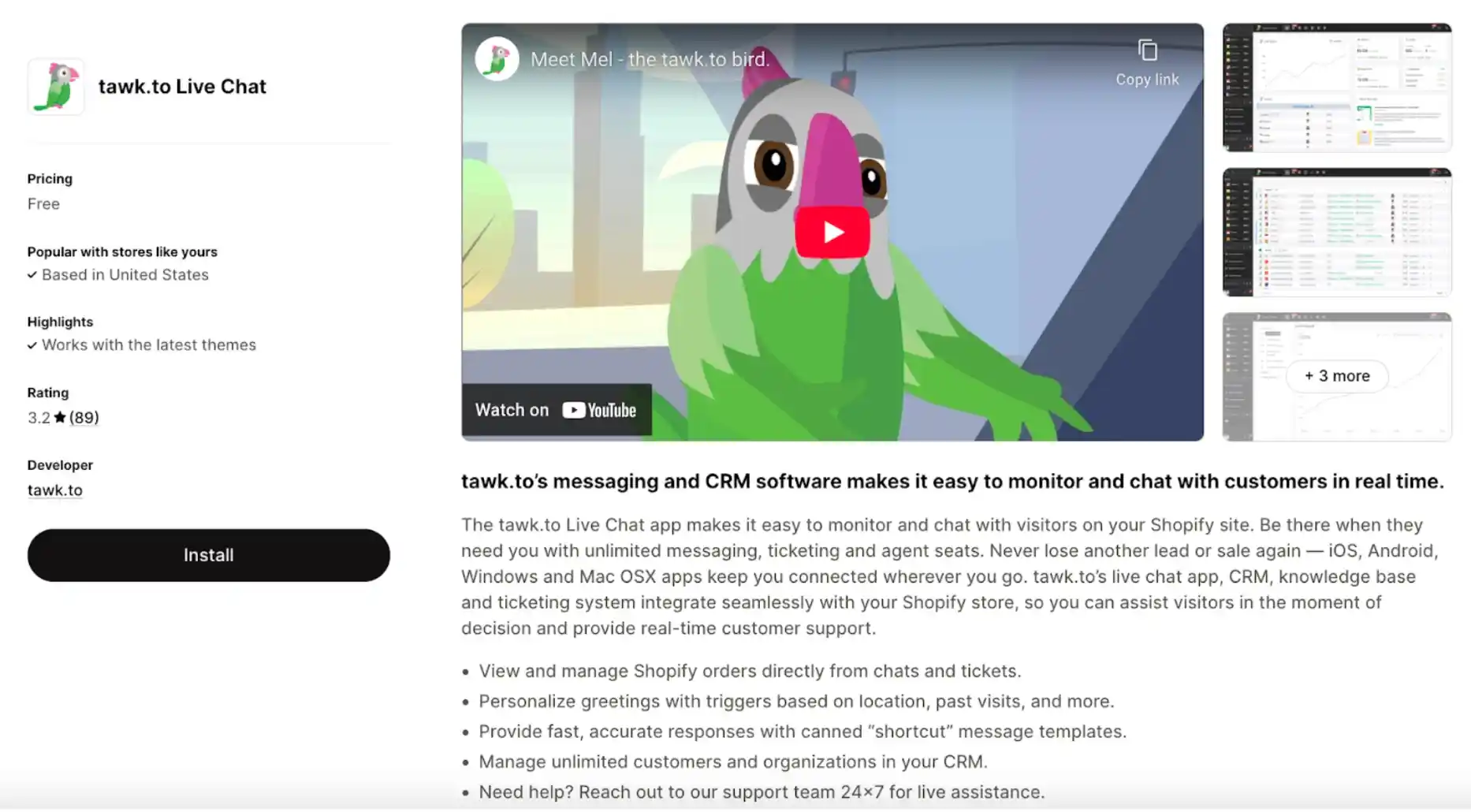 tawk.to live chat shopify app