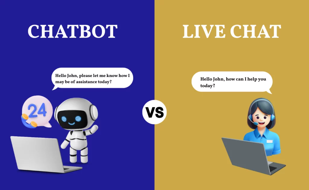 chatbot vs live chat availability